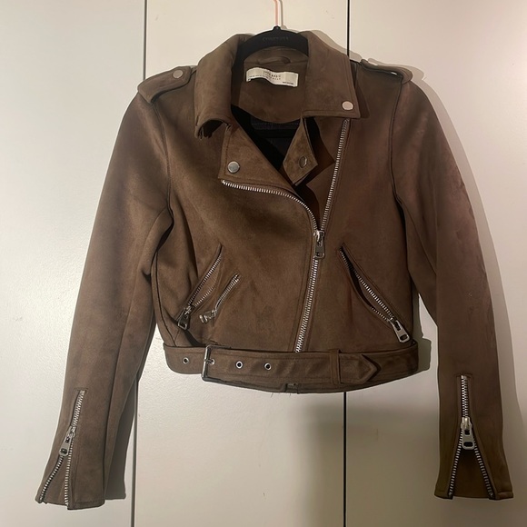 Zara Suede moto jacket. Size extra small. - Picture 1 of 5
